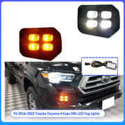 DURAFORCE 4-Eyes DRL LED White&Amber Fog lights Turn signal for 2016-2022 for Toyota Tacoma
