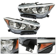 DURAFORCE Pair Projector For Infiniti Q50 2014-2017 Passenger+Driver Side Clear Headlights