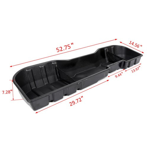 Black Underseat Storage Box for 07 18 Chevy Silverado 07 19 GMC Sierra Crew Cab