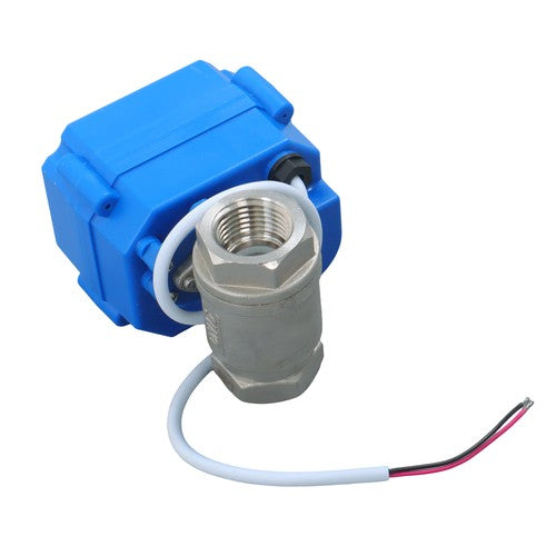 DURAFORCE Solid Motorized Ball Valve 1/2in Full Port SS 9-24V AC/DC NC Auto Return