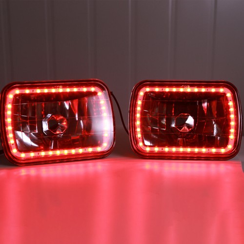 DURAFORCE 7X6" 5x7 7 Colors Change RGB LED Halo Headlights Lamps Driver & Passenger Side