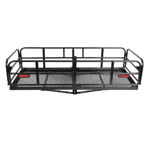 Folding Trailer Hitch Cargo Carrier Basket Luggage Rack with 2 Inch Receiver 500 LBS