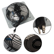 DURAFORCE Aluminum 12" Wall Mounted Shutter Exhaust Fan With 1.65 Meters Power Cord Kit