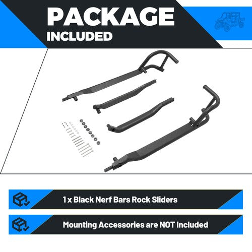 Rock Sliders Nerf Bars Side Steps for Polaris Ranger Crew XP 1000 2019-25 24
