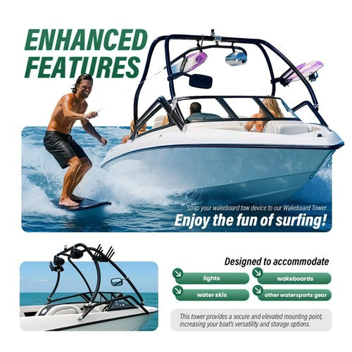 DURAFORCE Adjustable Aluminum Wakeboard Tower Tube Powder Coated With Hardware For Boat