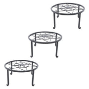 DURAFORCE 3PCS Plant Stand for Flower Pot Potted Holder Indoor Outdoor Metal 9in