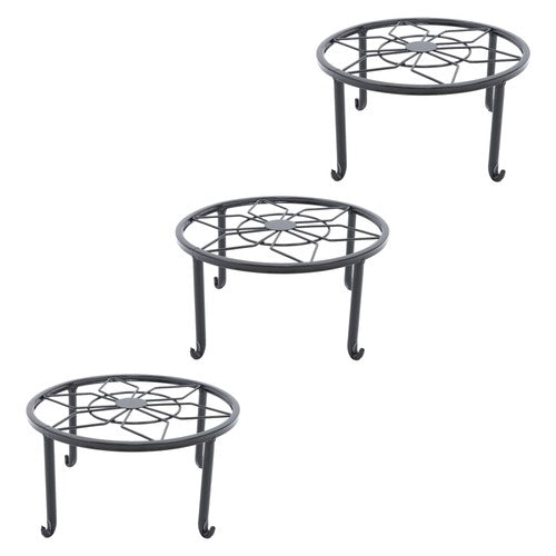 DURAFORCE 3PCS Plant Stand for Flower Pot Potted Holder Indoor Outdoor Metal 9in