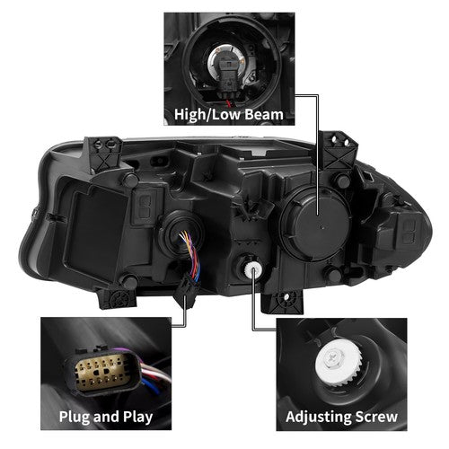 Pair LED DRL Projector Headlights Assemblies for Dodge Charger 2015 2023 LH RH