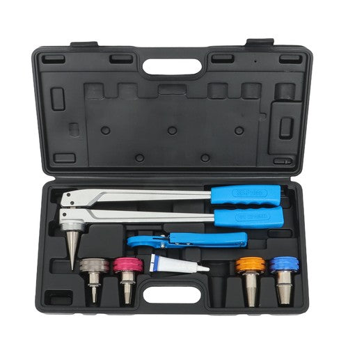 DURAFORCE Precision Manual PEX Pipe Expander Tool Kit Expansion Heads W/ 3/8",1/2",3/4",1"