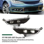 DURAFORCE Fit for CHRYSLER 200 15-17 2015-2017 2016 BUMPER FOG LIGHTS Lamp Pair Clear Lens