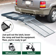 DURAFORCE Mobility Carrier Trailer Hitch Mount Cargo Folding Wheelchair Scooter Rack Ramp