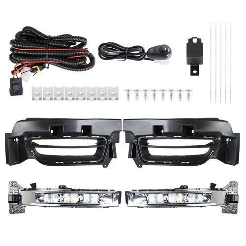 DURAFORCE LED Fog Lamps Assembly w/ Switch+Wiring+Cover For Dodge Charger 15-17 LH+RH