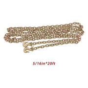 DURAFORCE 2PC 5/16" x 20' G70 Chains Tow Chain Binder Tie Down Flatbed Truck Trailer Chain