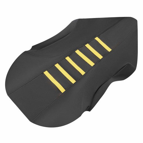 Black Yellow Ribs PVC Multi Grip Seat Cover for Suzuki Z400 LTZ 400 2003 2009