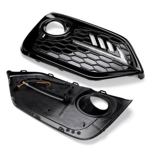 DURAFORCE L+R Fog Lights For 2016-2021 Honda Civic Hatchback DRL LED Daytime Running Lamps