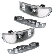 DURAFORCE For GMC Sierra 1500 99-07 & Yukon 00-06 L+R Headlight Replacement Halogen Black
