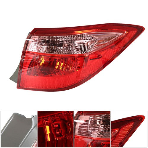 DURAFORCE Tail Light Outer Passenger Chrome For Toyota Corolla 17-19 Sedan Rear Brake Lamp