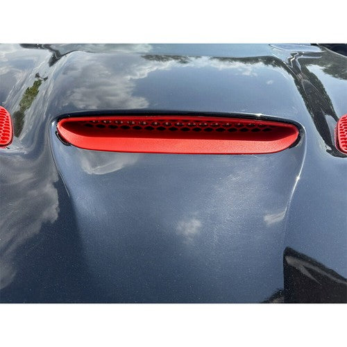 3Pcs Red Hood Bezel Insert Trims For 2015-20 Dodge Charger 68202462AD 68202581AC