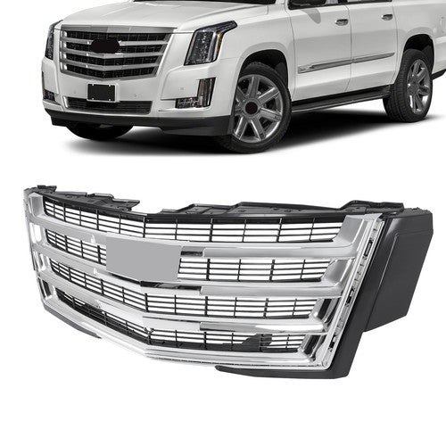 DURAFORCE Front Bumper Grille Plastic Chrome Fit For Cadillac Escalade 2015-2020