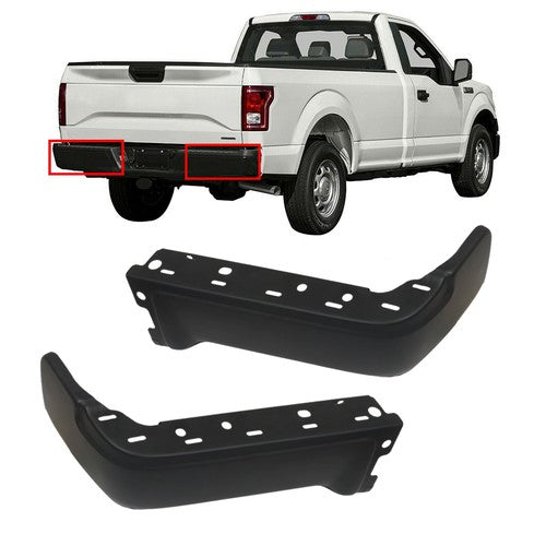DURAFORCE Rear Bumper Ends For Ford F150 2009-2014 Primered Steel Set Black Pair LH RH