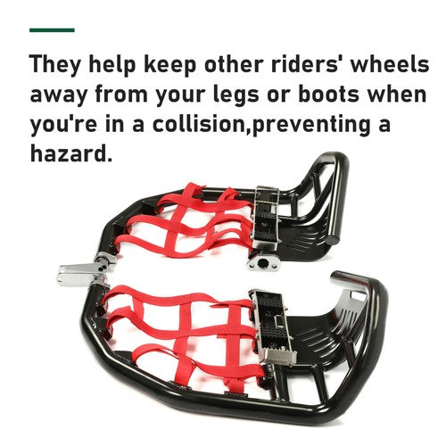 DURAFORCE Nerf Bars Foot Peg Heel Guard For Honda 400EX 400X All Years Black Nerf Red Nets