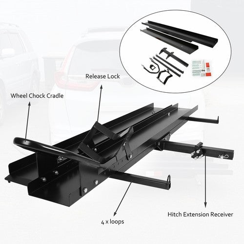DURAFORCE Motorcycle Carrier Hitch Mount Dirt Bike Rack 2inch Trailer Scooter Hauler Ramp