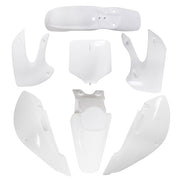 DURAFORCE White Plastic Fender Fairing kit For Kawasaki KX 65 KLX 110 DRZ110 Suzuki RM65