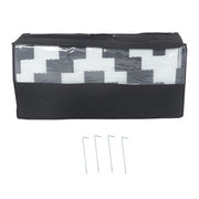 DURAFORCE 9x12 ft Waterproof Outdoor Rug Outdoor Plastic Straw Rug Carpet Black & White
