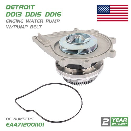 DURAFORCE For Detroit DD13 15 16 Variable Speed Water Pump W/Belt EA4722001601 A4712001101