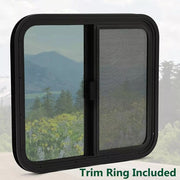 DURAFORCE 24" x 22" RV Window Fit For Camper Trailer Horizontal Sliding Window Breathable