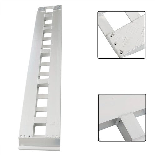 DURAFORCE 1 Pair 6063 Aluminum Silver 84" × 14" Ramps 6000Lbs Car Trailer Truck Hook End