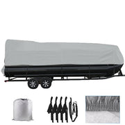 DURAFORCE Boat Cover Waterproof Trailerable Pontoon Fabric Gray 21-24FT