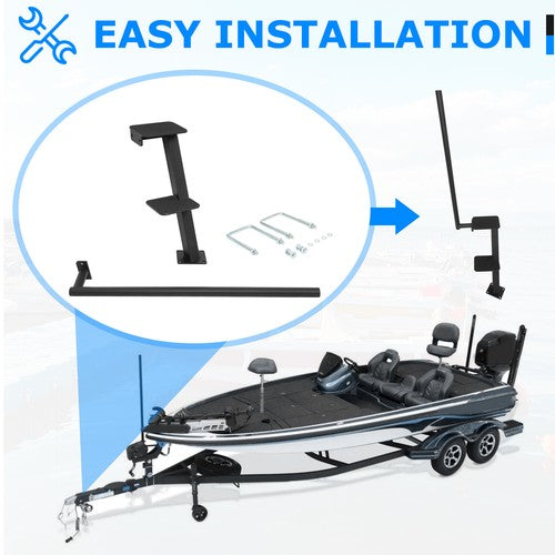 Adjustable Trailer Tongue 2 Steps Dual Steps for Bass Boat Trailer Pontoon Boats
