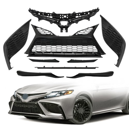 DURAFORCE Plastic For Toyota Camry SE 2021 2022 2023 Front Grille Trim Fog Light Bezel Set