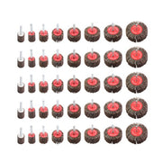 DURAFORCE 40 Pack 1/4 Inch 80 Grit Cylindrical Shape Sanding Wheels 8 Sizes Flap Wheel Set