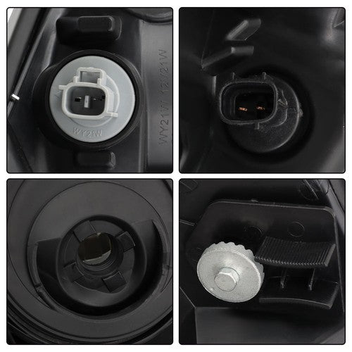 DURAFORCE Headlight Black For Toyota Prius 2006 2007 2008 2009 Headlamp Left+Right Side