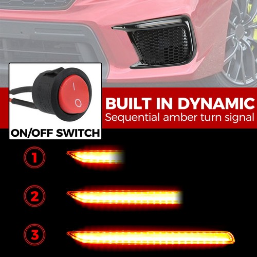 DURAFORCE For 2018-up Subaru WRX STI Sequential/Switchback LED DRL Fog Light Bezels LH&RH