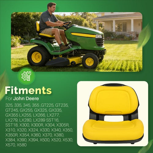 DURAFORCE Yellow Plastic Seat For John Deere X500 X520 X530 X540 X570 X580 #AUC11188