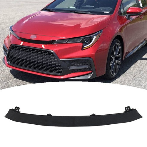 DURAFORCE Front Bumper Upper Glossy Black Grille Trim For 2020-2022 Toyota Corolla SE XSE