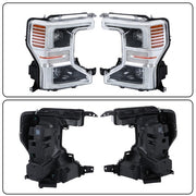 DURAFORCE Headlights Replacement For Ford F250 F350 SuperDuty 2020-2022 LH+RH LED Chrome