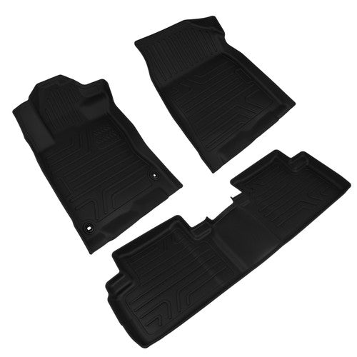 DURAFORCE 3Pcs Car Floor Mats for Honda Civic 2016-2021 All Weather Anti-Slip TPE Liners