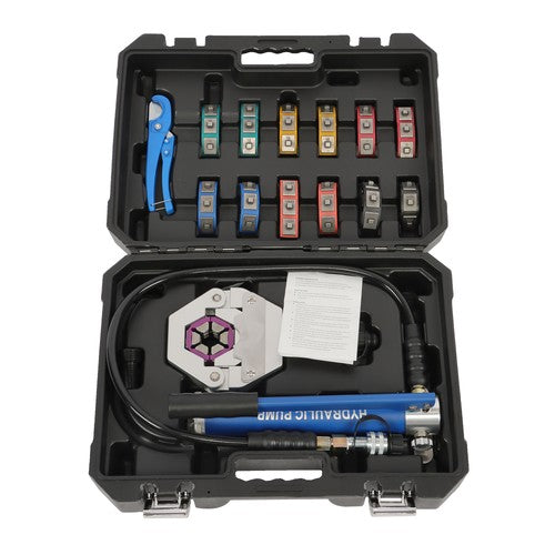 DURAFORCE 7842B Hydraulic A/C Hose Crimper PVC Rubber Hose Crimping Kit Hand Pump