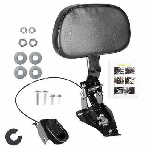 DURAFORCE Fit For Touring FLHT FLHX Adjustable Rider Driver Backrest Pad W/Mounting Kit