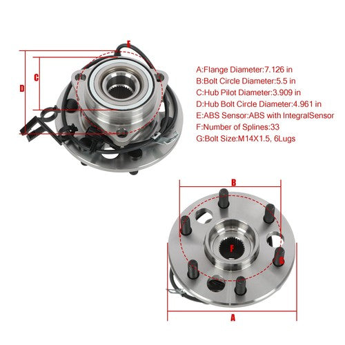 DURAFORCE 17pcs For Chevy K1500 Tahoe Front Upper Control Arm Wheel Hub Bearing Suspension