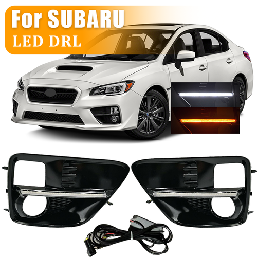 DURAFORCE LED DRL Turn Signal Fog Lights Lamps w/Wiring for 2015-2017 for Subaru WRX STI