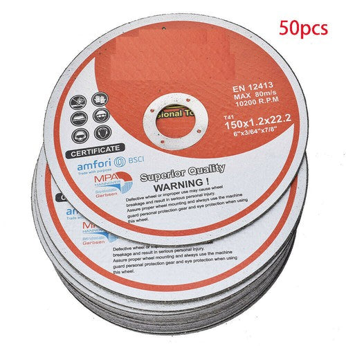 DURAFORCE 50 Pack 6"x.045"x7/8" Cut-off Wheel - Metal & Stainless Steel Cutting Discs