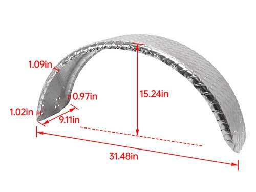 DURAFORCE 2-Pack 14 Gauge Aluminum Diamond Plate Round Trailer Cargo Fender 9" X 31" X 15"