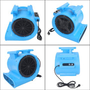 DURAFORCE Powerful 1HP 4000CFM 15ft Three-Speed Adjustable Carpet Dryer - Blue Fan