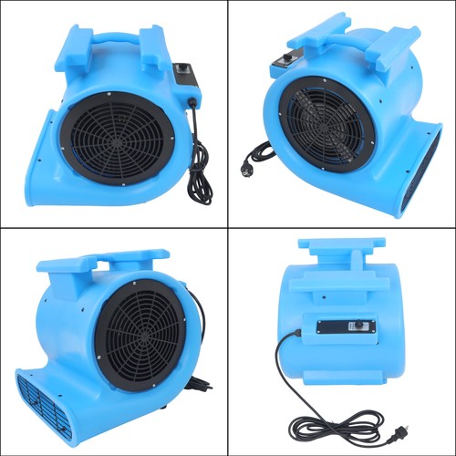 DURAFORCE Powerful 1HP 4000CFM 15ft Three-Speed Adjustable Carpet Dryer - Blue Fan