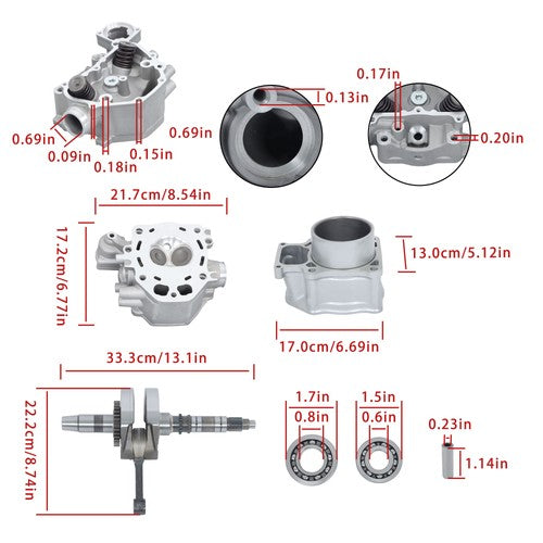 DURAFORCE 12200-HP7-A01 For Honda TRX420 Rebuild Kit crankshaft Bearings cylinder head ATV